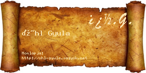 Öhl Gyula névjegykártya