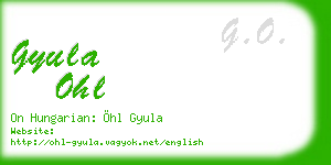 gyula ohl business card